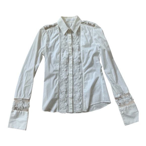 Anne Fontaine Cream Blouse with Elegant Detailing